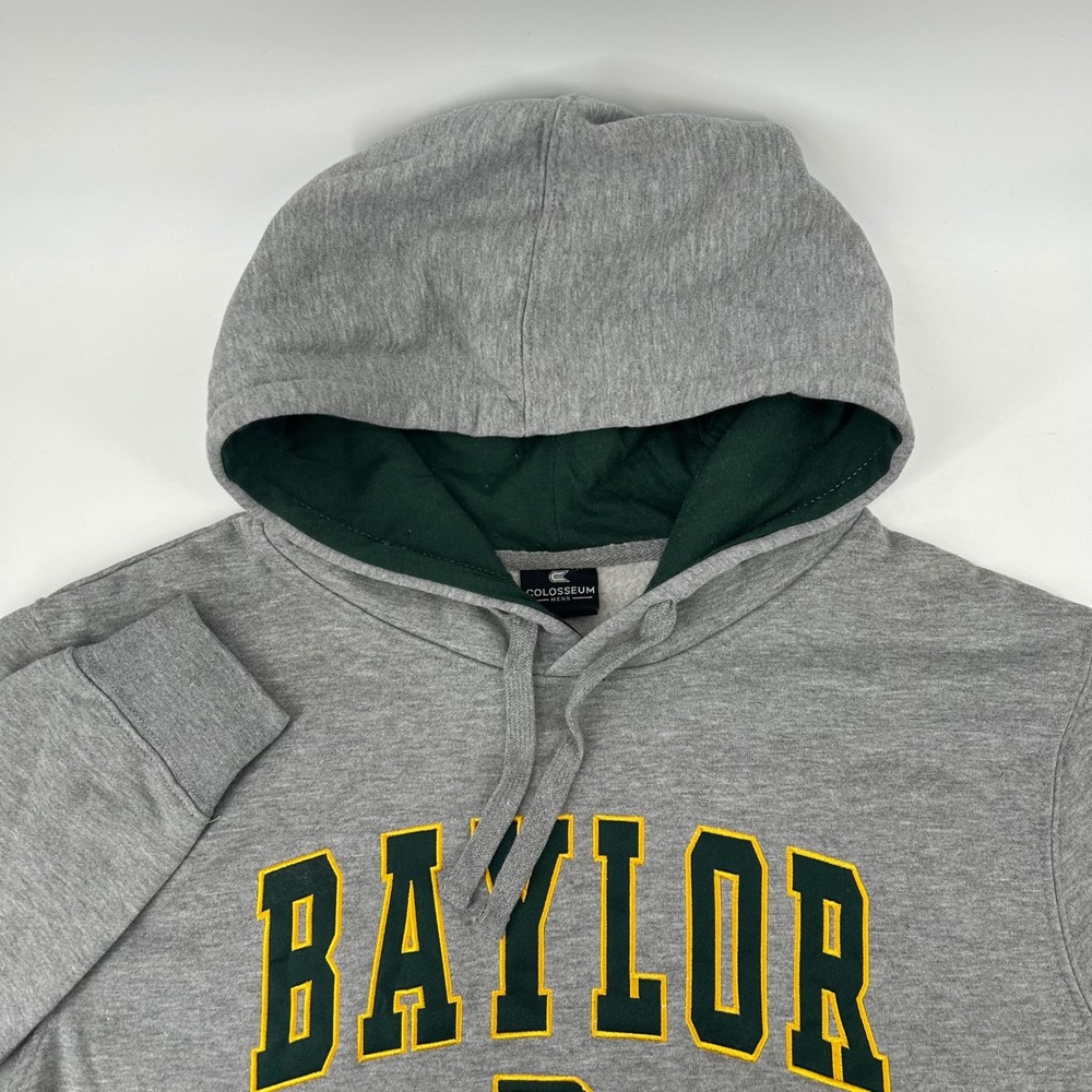 Colosseum Baylor Bears Hoodie Mens Medium Grey Embroidered NCAA NWT FFFH10284HG
